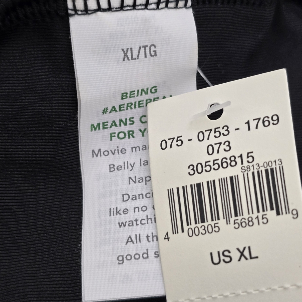 Aerie Black Scoop Bikini Swim Top Size XL - Picture 7 of 10